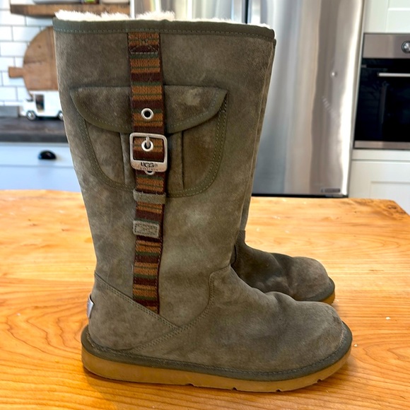 UGG Shoes - RARE Olive Green Tall Uggs Size 8